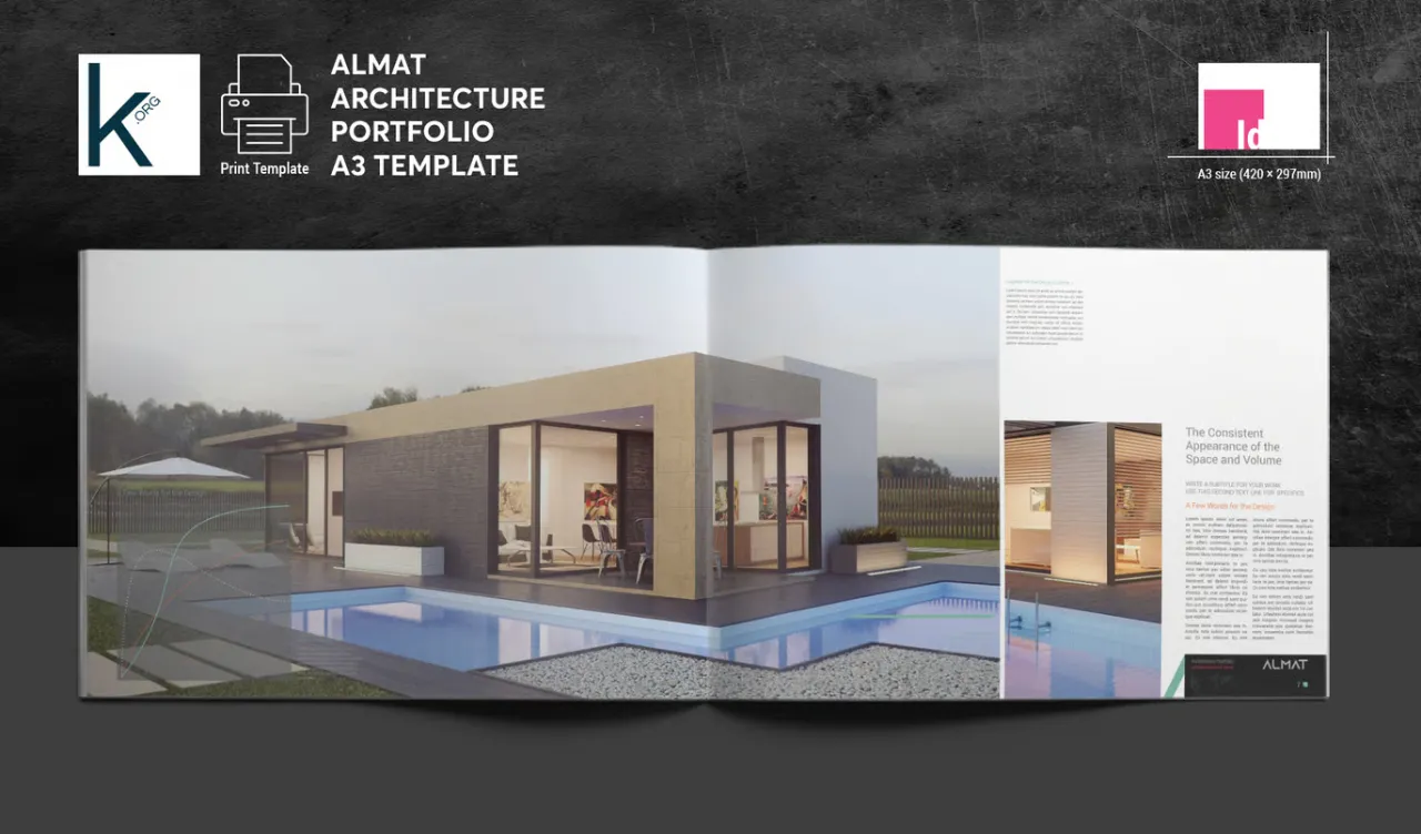 ALMaT建筑作品集A3模板设计InDesign模板
