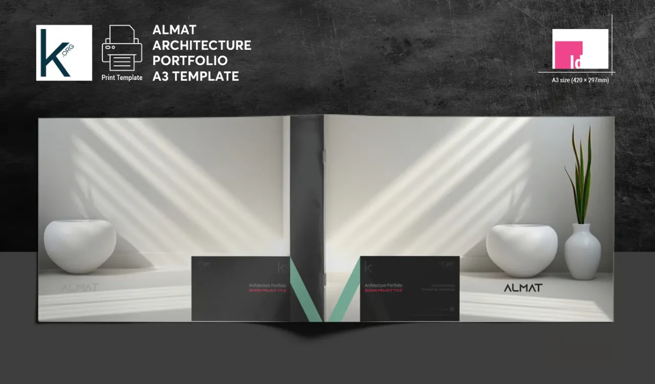 ALMaT建筑作品集A3模板设计InDesign模板