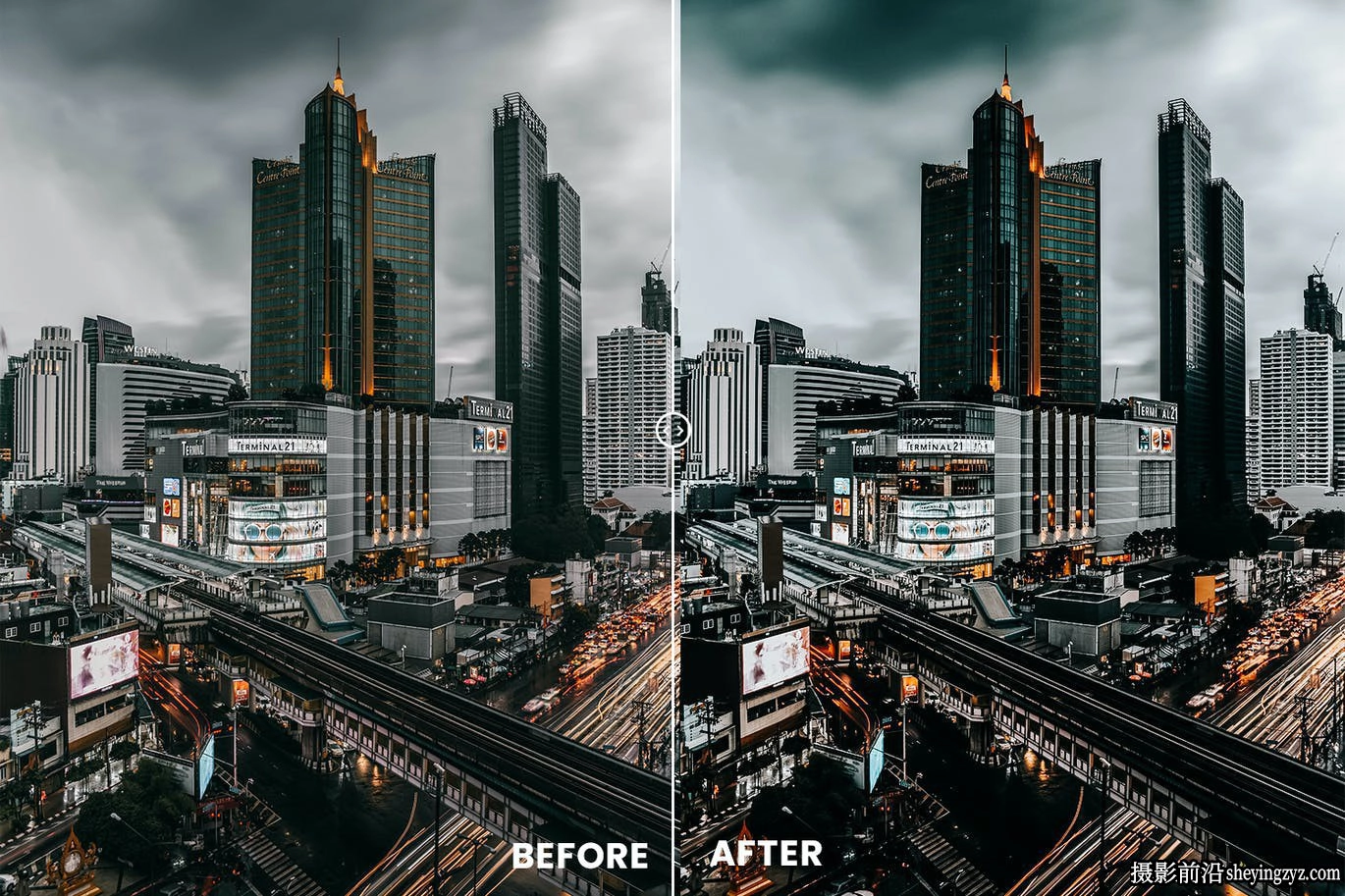 黑金电影城市风光LR预设及PS动作 Moody City Lightrom Presets
