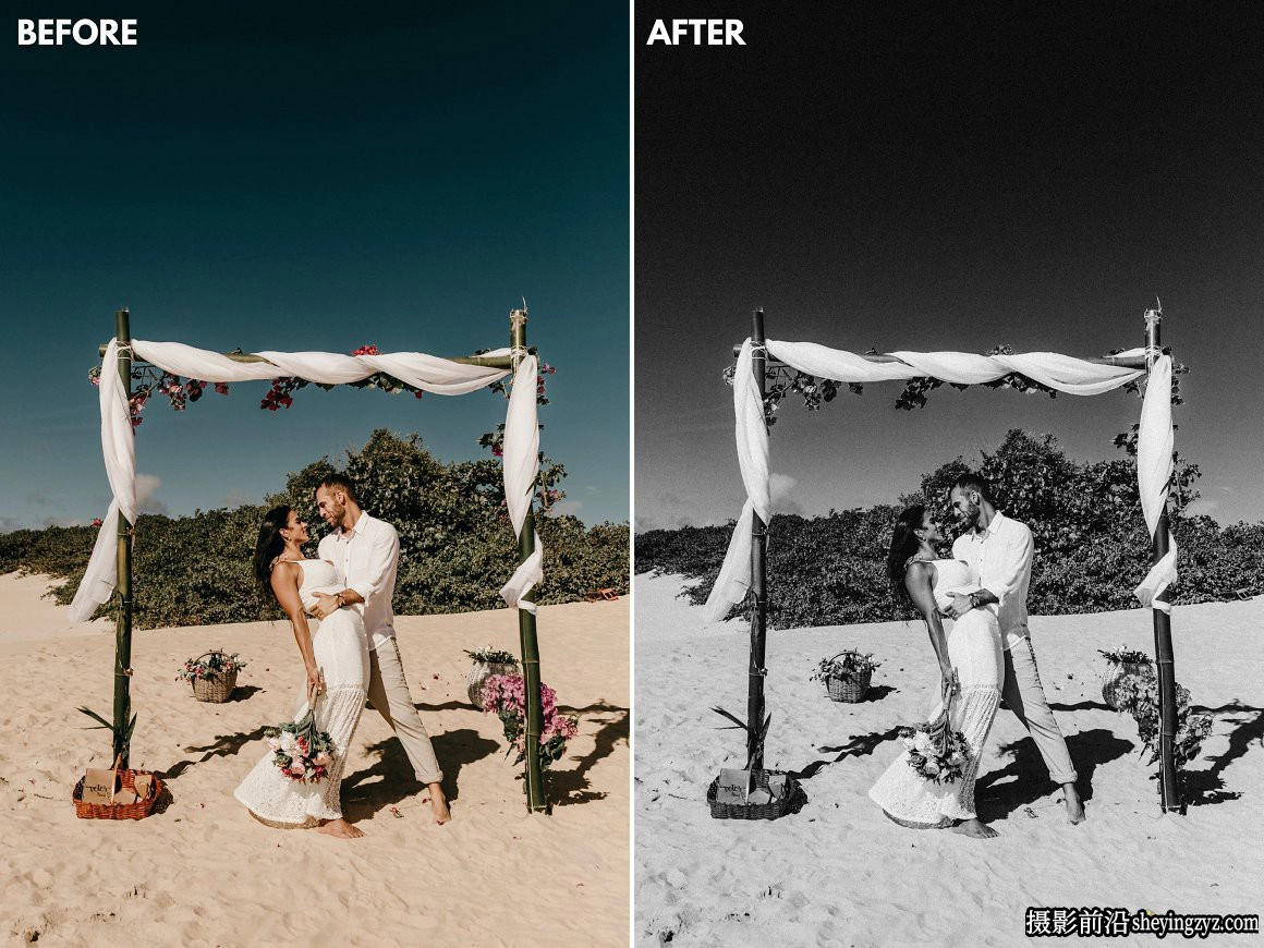 免费lr预设-经典黑白婚礼人像免费LR预设 Wedding Lightroom Presets