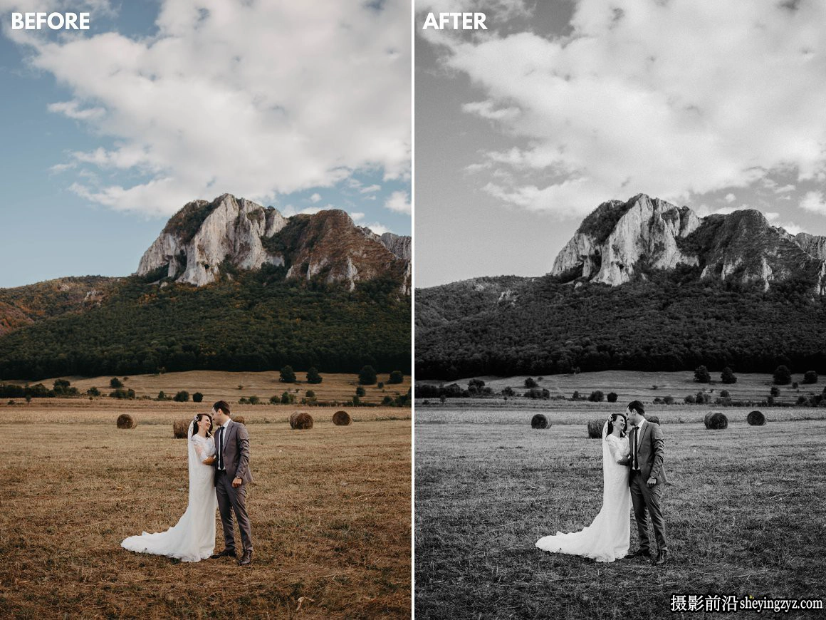 免费lr预设-经典黑白婚礼人像免费LR预设 Wedding Lightroom Presets