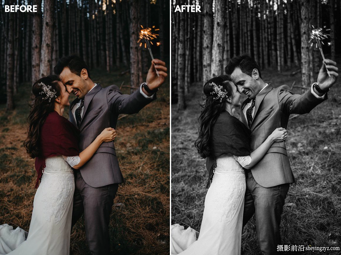 免费lr预设-经典黑白婚礼人像免费LR预设 Wedding Lightroom Presets