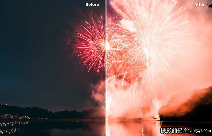 免费lr预设-烟花夜景摄影调色LR预设滤镜 Fireworks Deluxe Edition