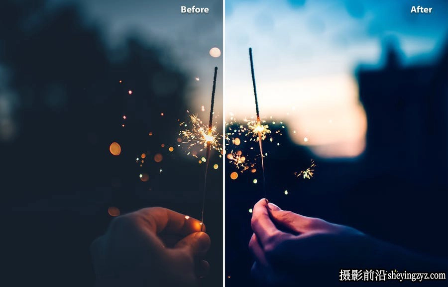免费lr预设-烟花夜景摄影调色LR预设滤镜 Fireworks Deluxe Edition