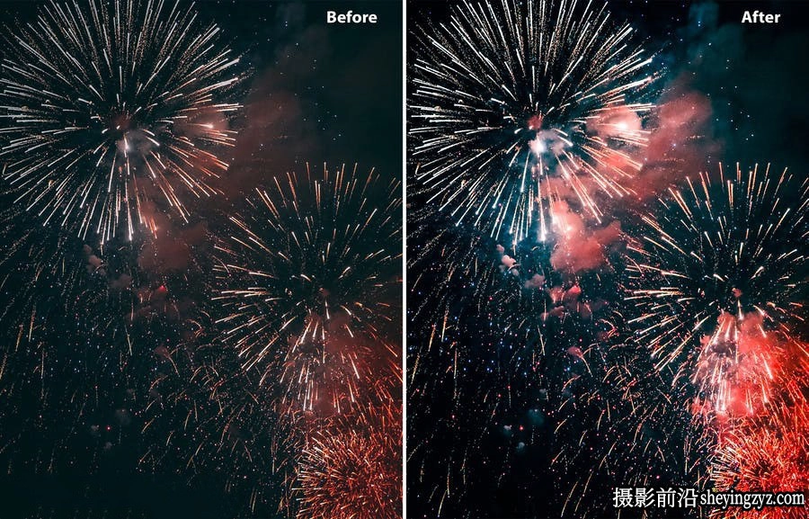 免费lr预设-烟花夜景摄影调色LR预设滤镜 Fireworks Deluxe Edition