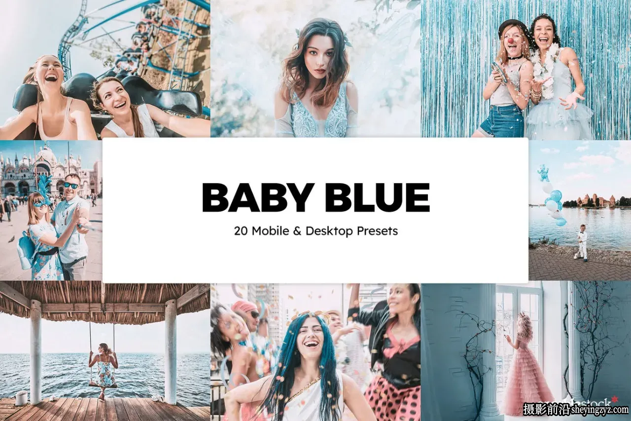 奇幻电影蓝调LR预设/LUT预设 Baby Blue Lightroom Presets LUT