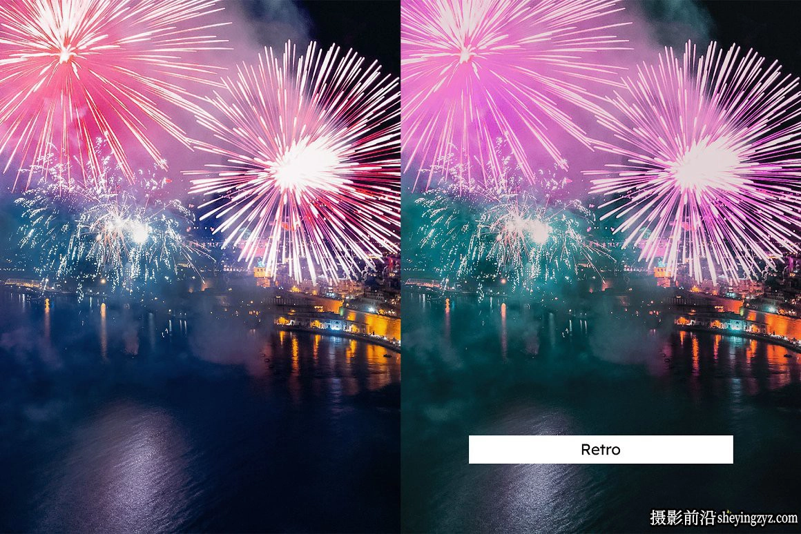 烟花夜景摄影调色LR预设LUT预设 Fireworks Lightroom Presets LUT