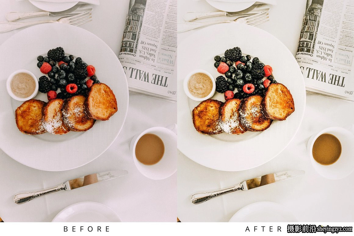 10种清新胶片美食食物后期调色LR预设 Food Lightroom Presets