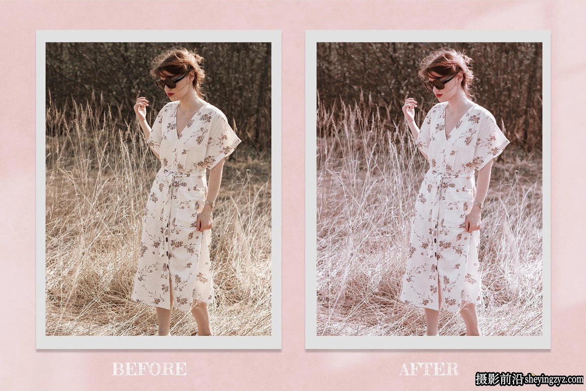 玫瑰金通透粉色人像调色LR预设/手机滤镜 Sweet Pink Photo Edit