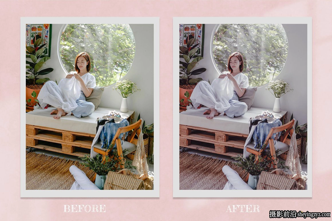 玫瑰金通透粉色人像调色LR预设/手机滤镜 Sweet Pink Photo Edit