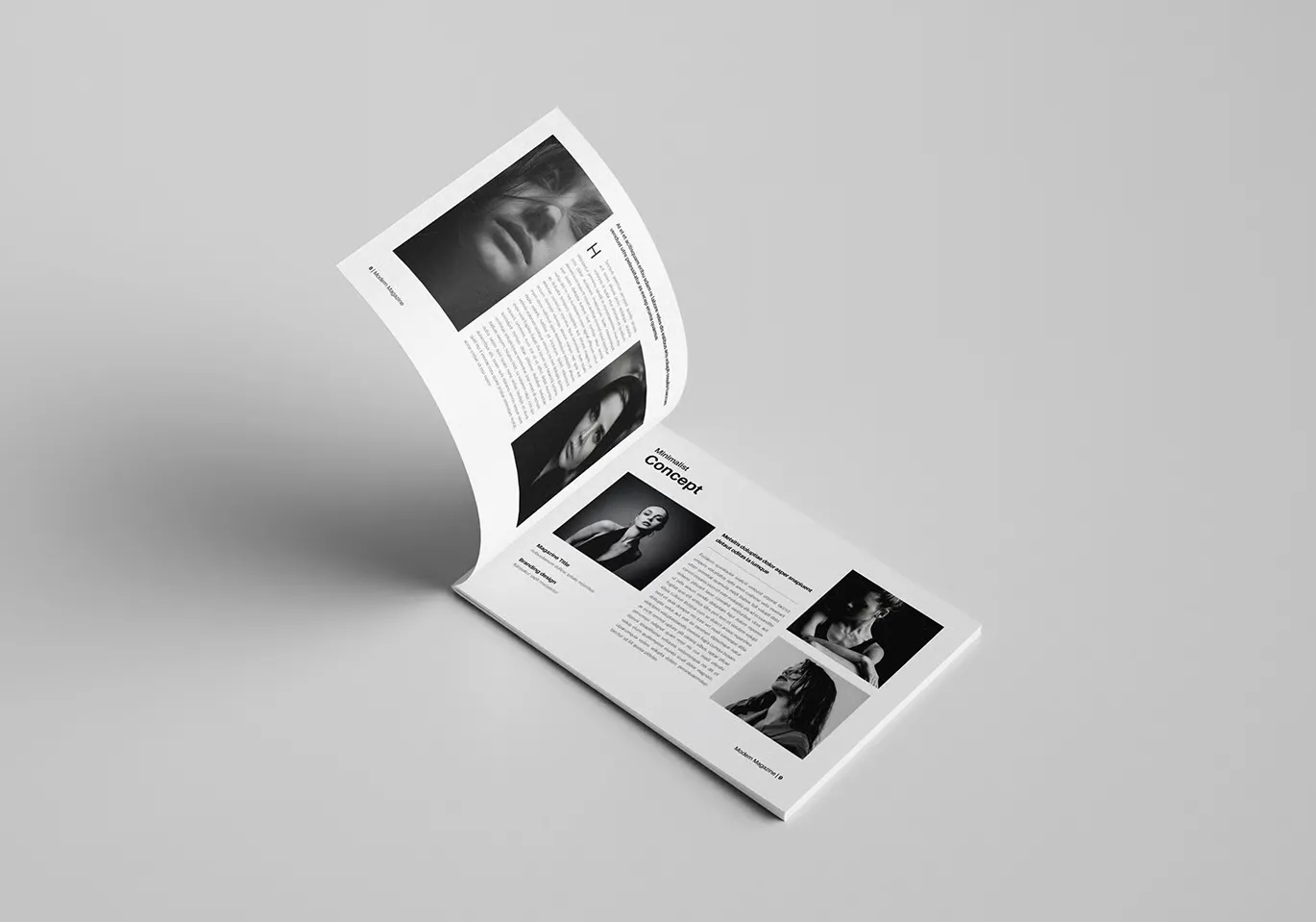 横版杂志-现代杂志品牌视觉效果InDesign模板