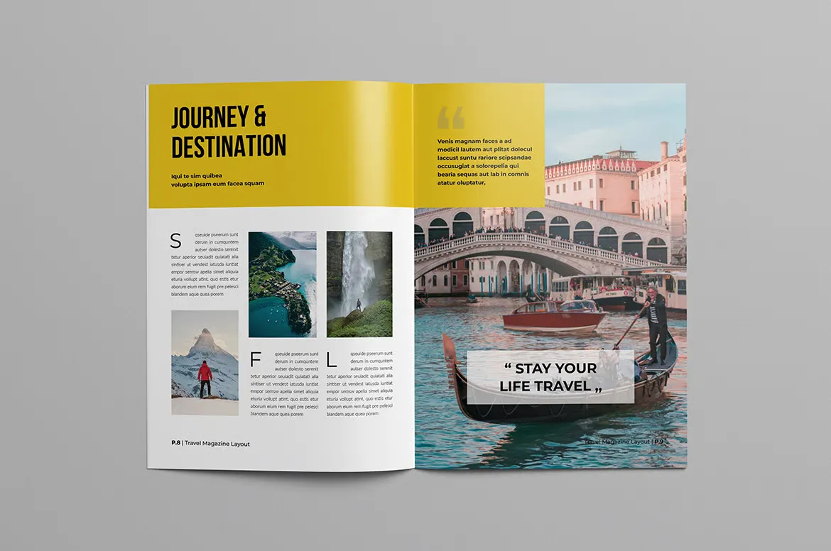 时尚旅游杂志版面排版布局设计InDesign模板
