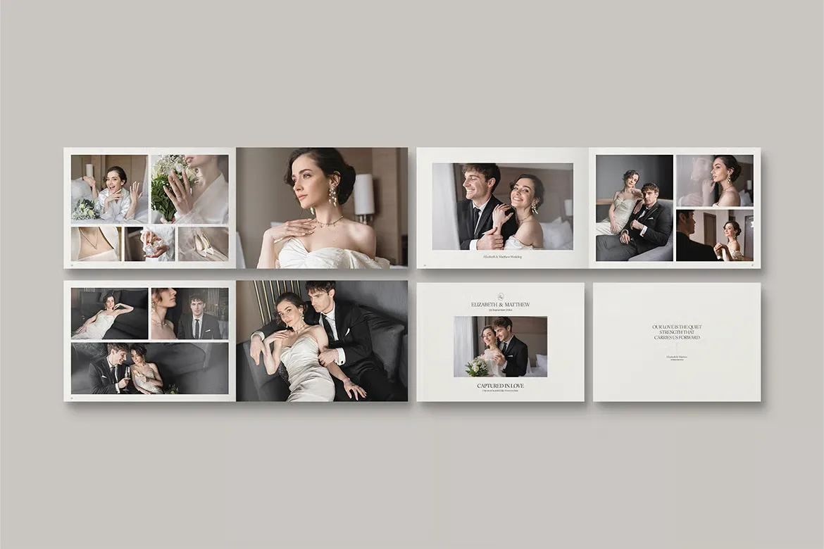 婚礼照片册和婚礼摄影相册InDesign模板