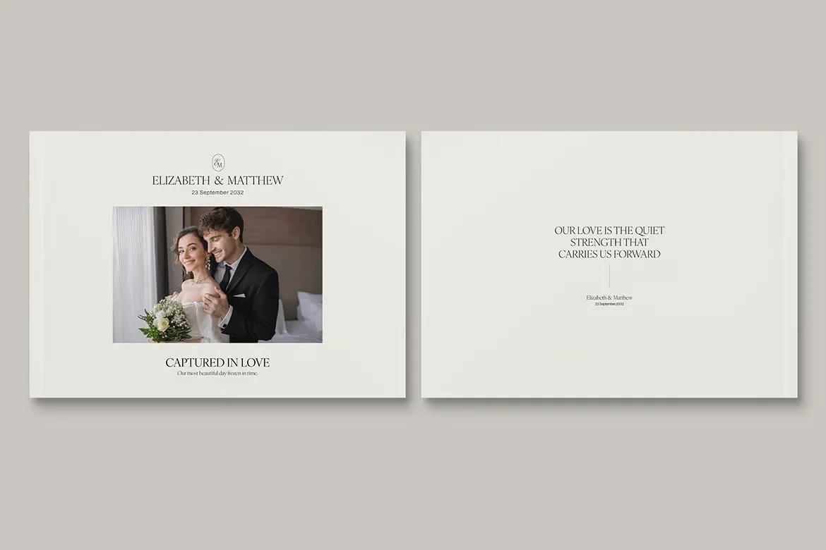 婚礼照片册和婚礼摄影相册InDesign模板