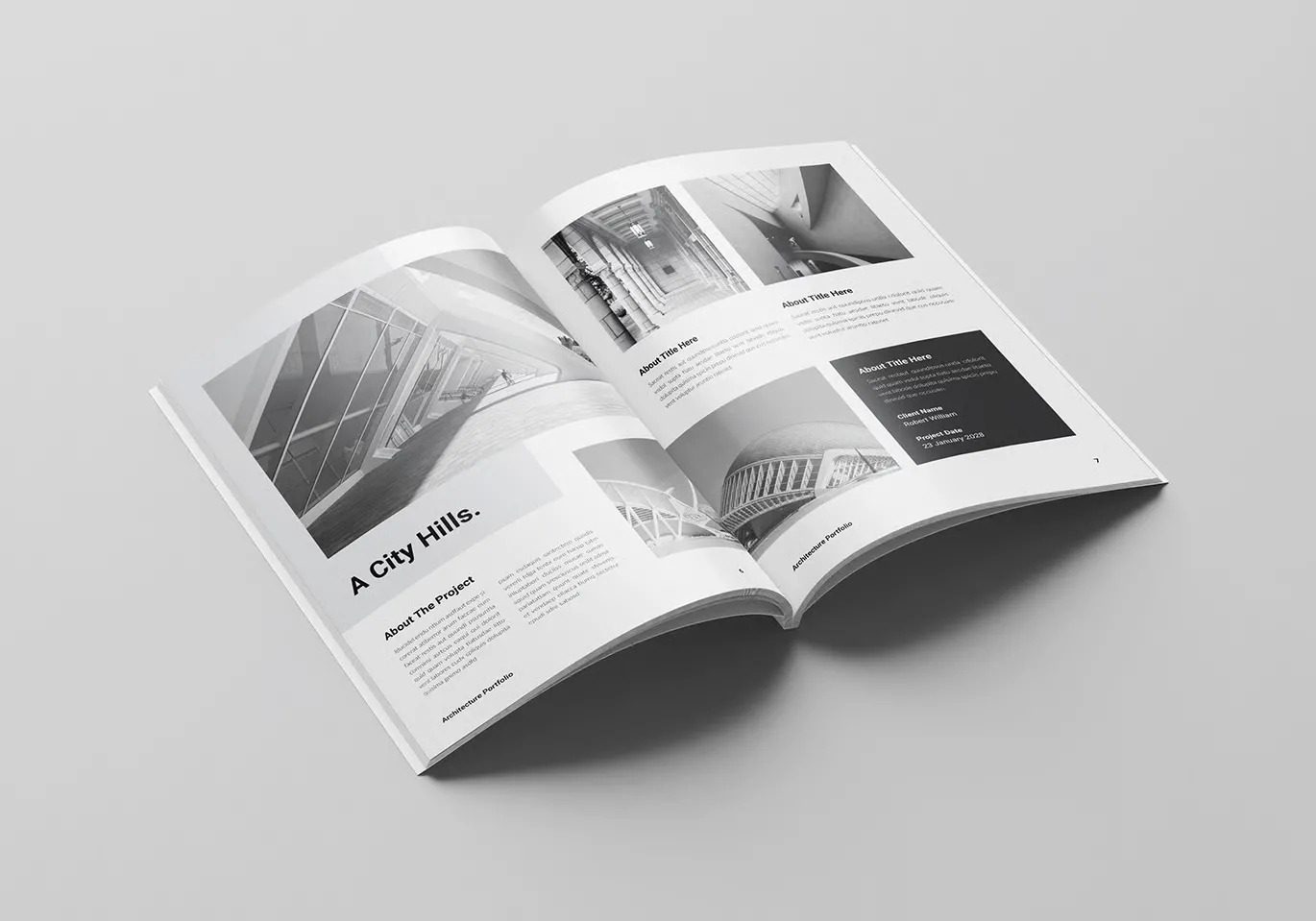 建筑摄影师与建筑设计师作品集InDesign模板