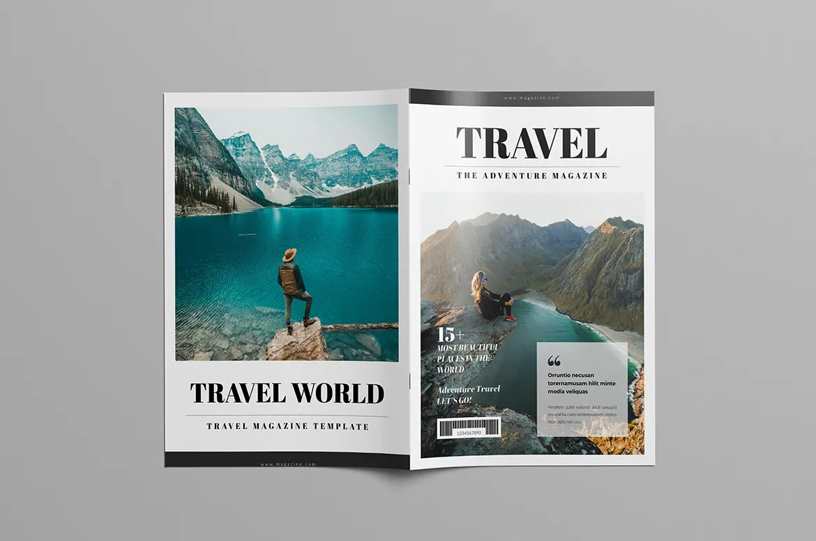 时尚旅游杂志排版布局设计InDesign模板
