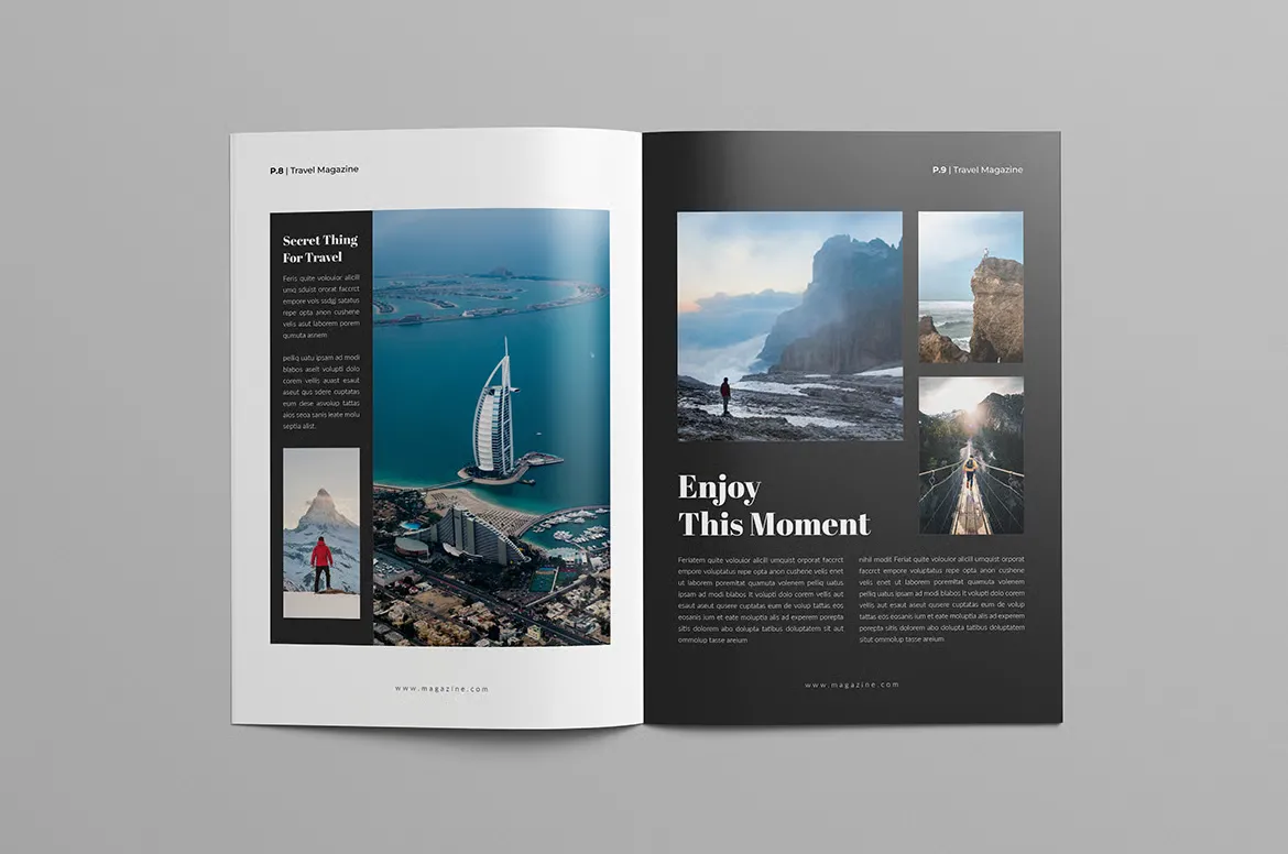 时尚旅游杂志排版布局设计InDesign模板