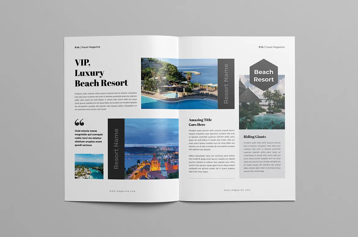 时尚旅游杂志排版布局设计InDesign模板