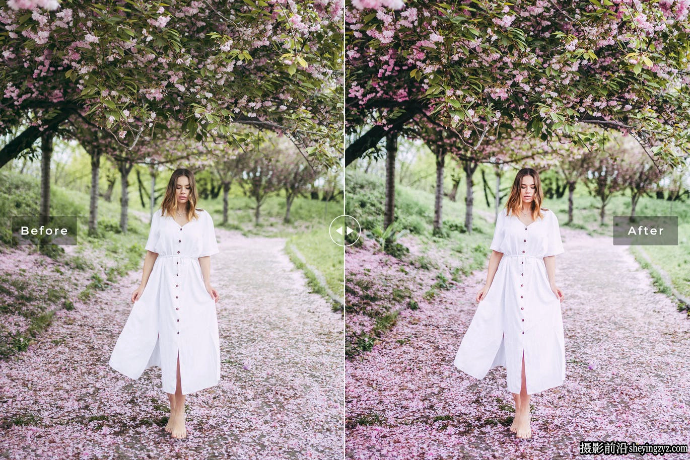 樱花粉彩外拍人像调色LR预设手机滤镜Sakura Lightroom Presets