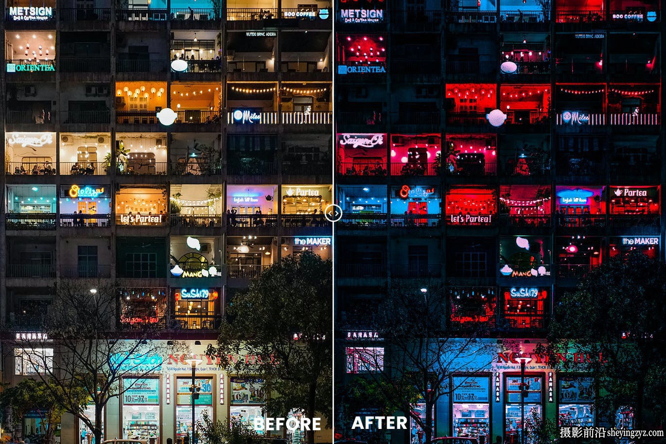 未来城市街拍建筑景观LR预设与手机调色滤镜Photoshop动作