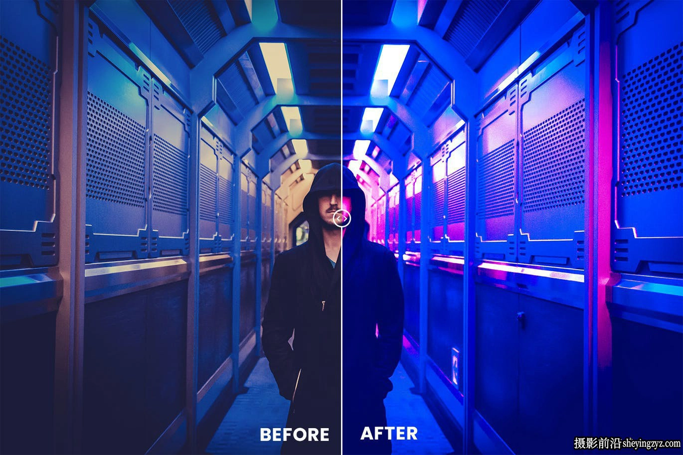 时尚街拍夜景霓虹灯人像调色LR预设手机滤镜Photoshop动作