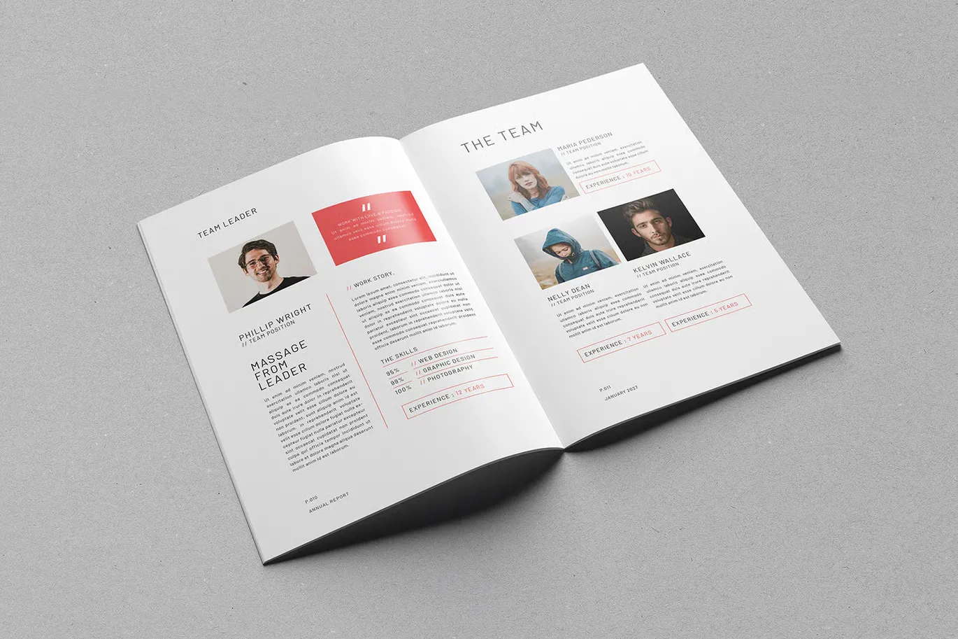 年度报告排版布局InDesign模板Canva模板