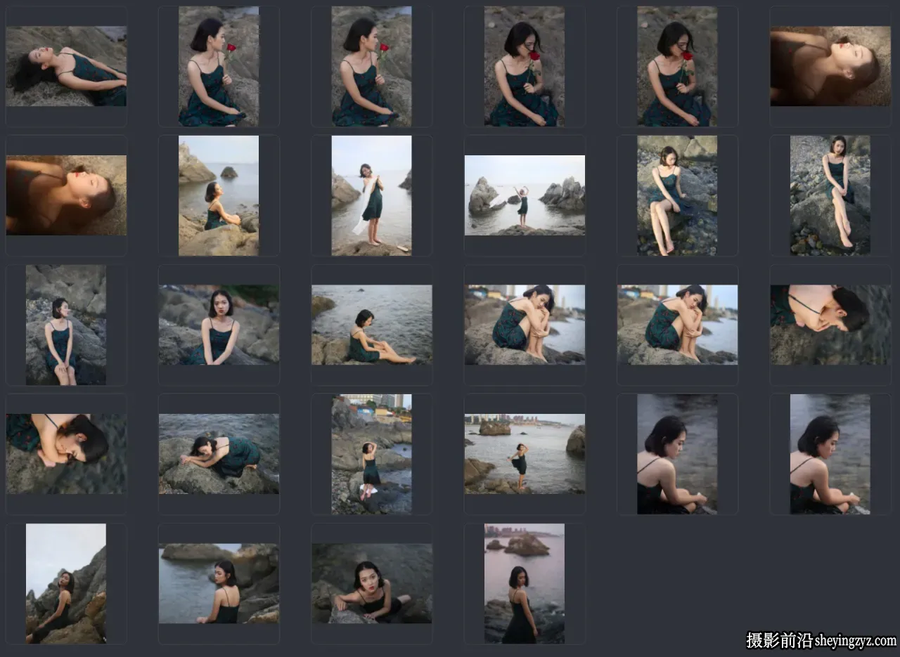 23张海边时尚美女写真人像摄影佳能相机RAW原图练习素材