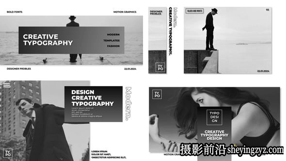 PR模板-6种文本动画排版幻灯片宣传片头模板VH-53676723