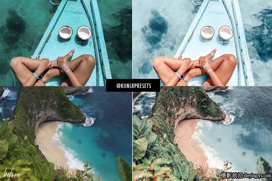 旅拍人像夏日沙滩莫兰迪后期调色Lightroom预设与手机调色滤镜