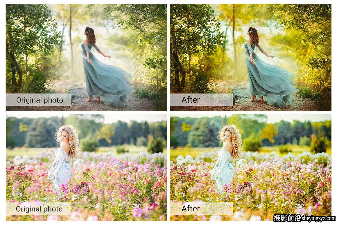 明黄调花海人像写真摄影调色Lightroom预设手机滤镜/LUT预设