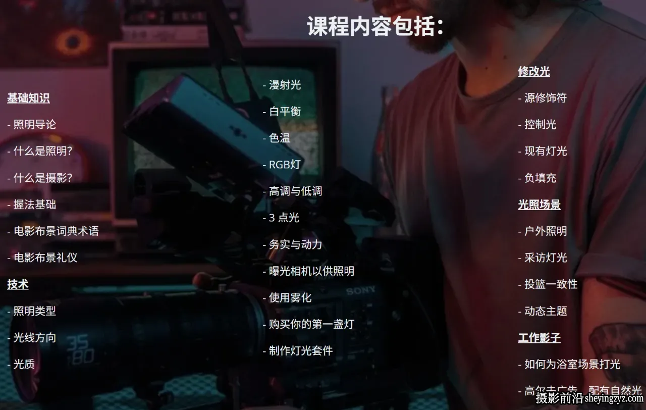 Full Time Filmmaker-精通电影灯光照明摄影打光全流程-中英字幕