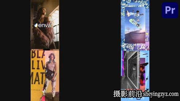 PR模板-动态涂鸦竖版短视频开场片头模版 VH-53901690