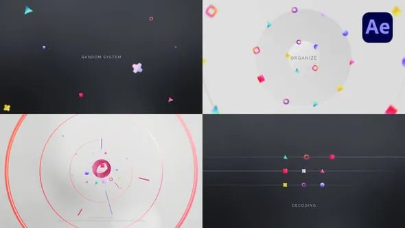 AE模板-时尚创意图形Logo动画片头模板-VH-52077324