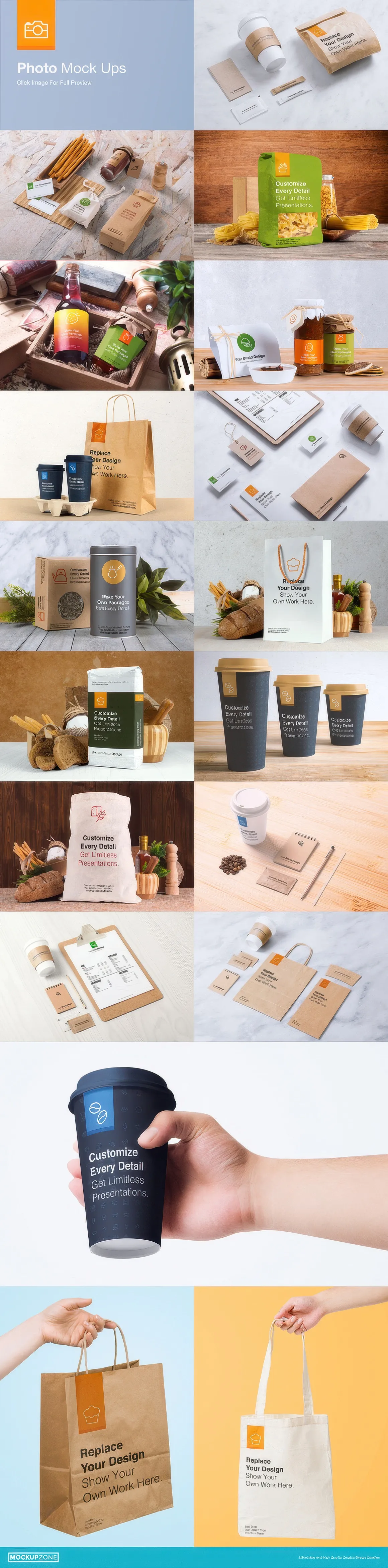 咖啡品牌场景样机设计与咖啡杯包装设计稿全套样机模型合集
