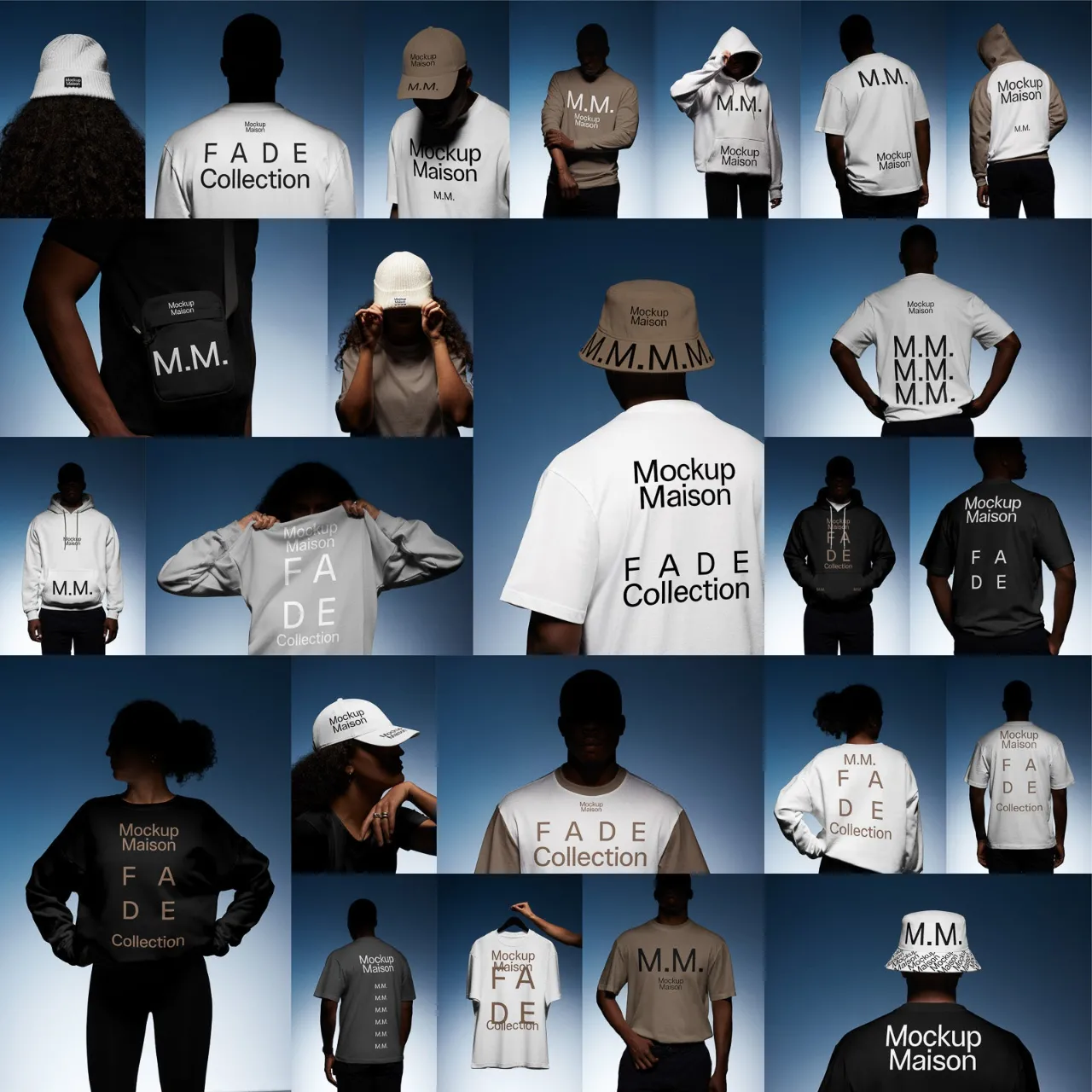 Mockup Maison -24种各种各样的服装 品牌服饰系列样机模型合集
