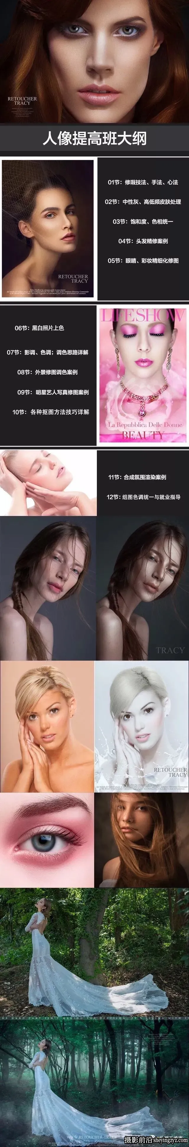 Tracy商业人像修图提高班网络私教完整版修图视频教程