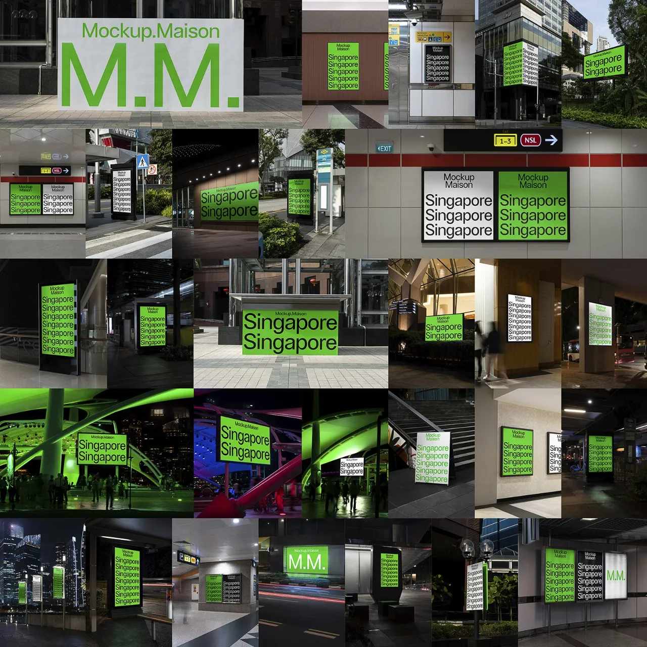 Mockup Maison -29种A型画框.广告牌.横幅.屏幕.城市海报样机模型合集