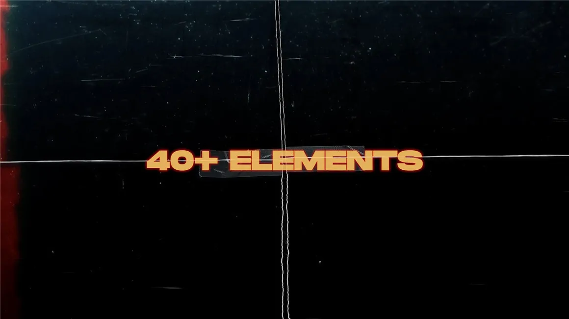 AE+PR转场-Blindusk 40多个撕纸胶带纸电影烧录4K转场过渡+音效包
