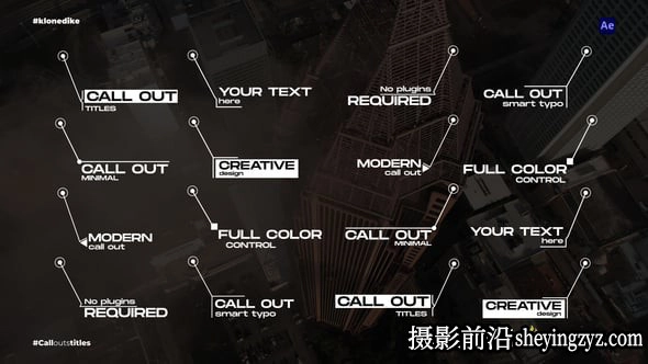 AE模板-18种文字解释呼叫指示线动画模板 VH-53959249