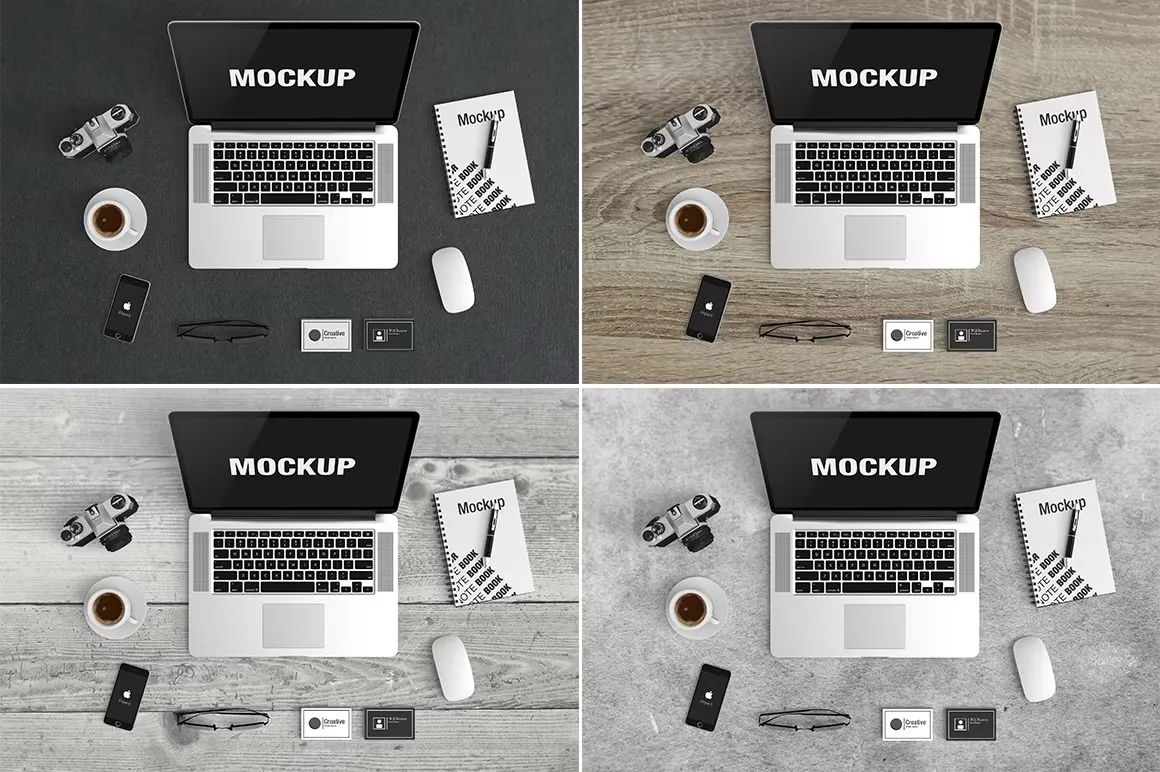 苹果电脑Macbook视网膜多场景样机模型效果图