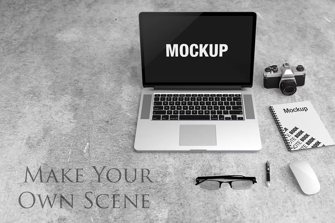 苹果电脑Macbook视网膜多场景样机模型效果图