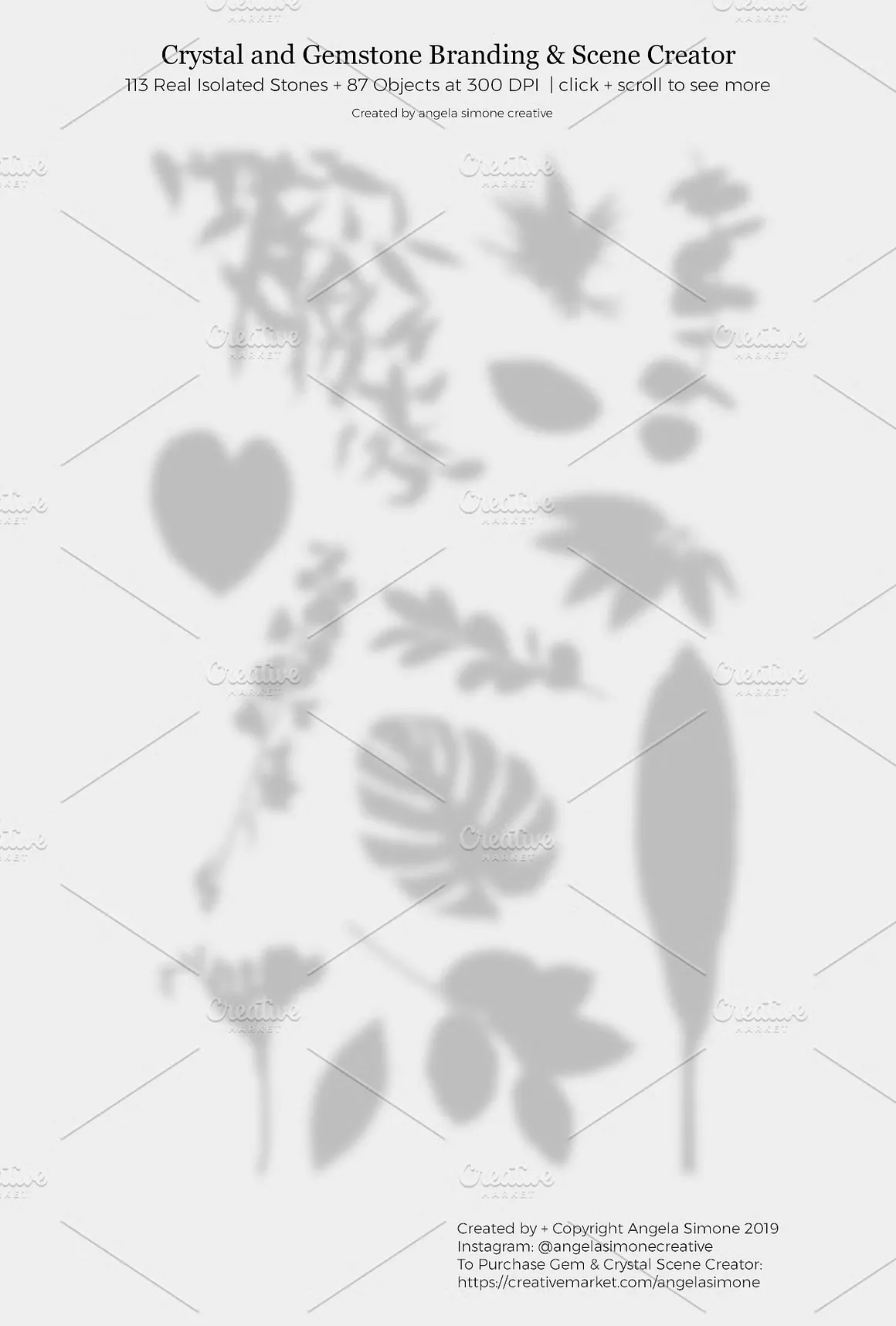 200+水晶玛瑙与宝石场景样机模型创建器独立PNG元素