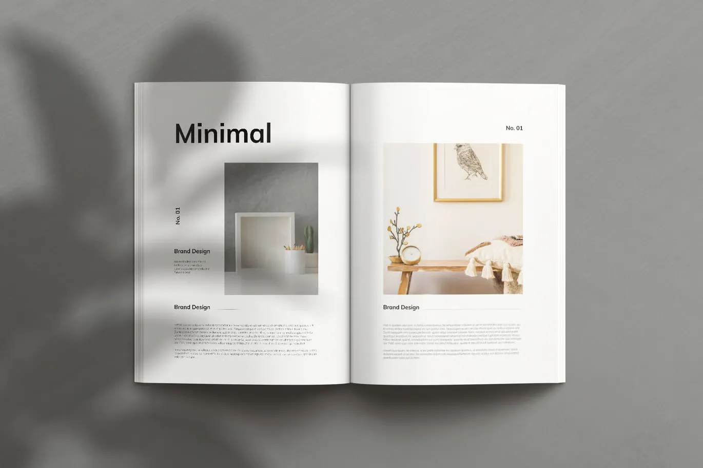 干净极简的作品集排版布局设计InDesign模板