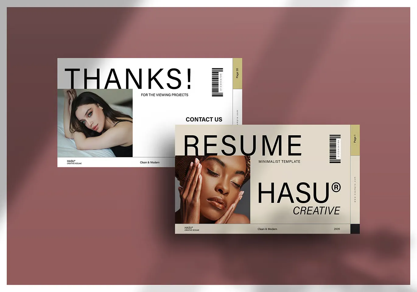 现代且专业的Hasu创意简历InDesign模板