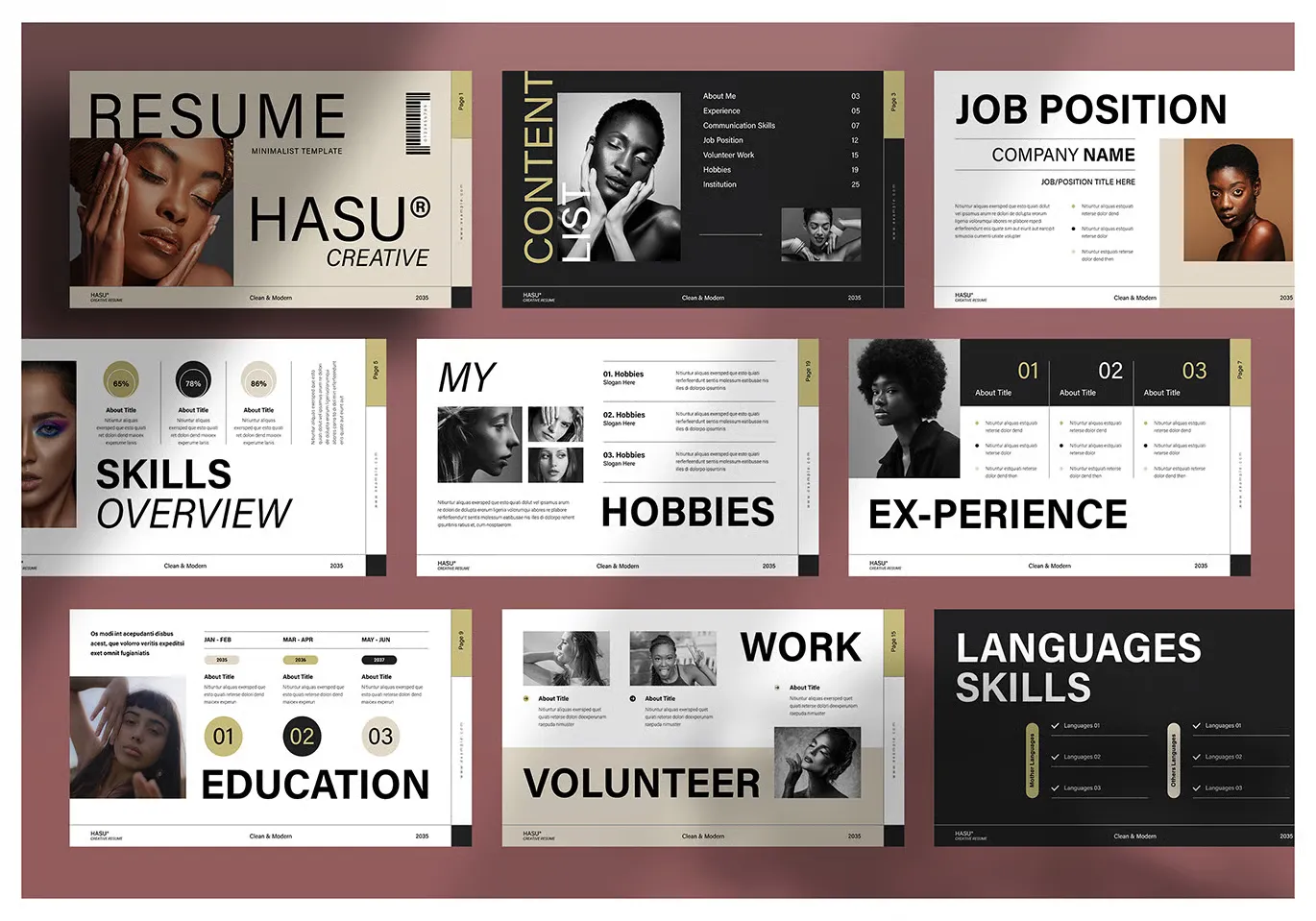 现代且专业的Hasu创意简历InDesign模板