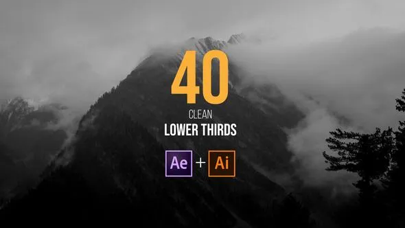 AE模板 -40现代简洁标题字幕设计动画模板 VH-53965868