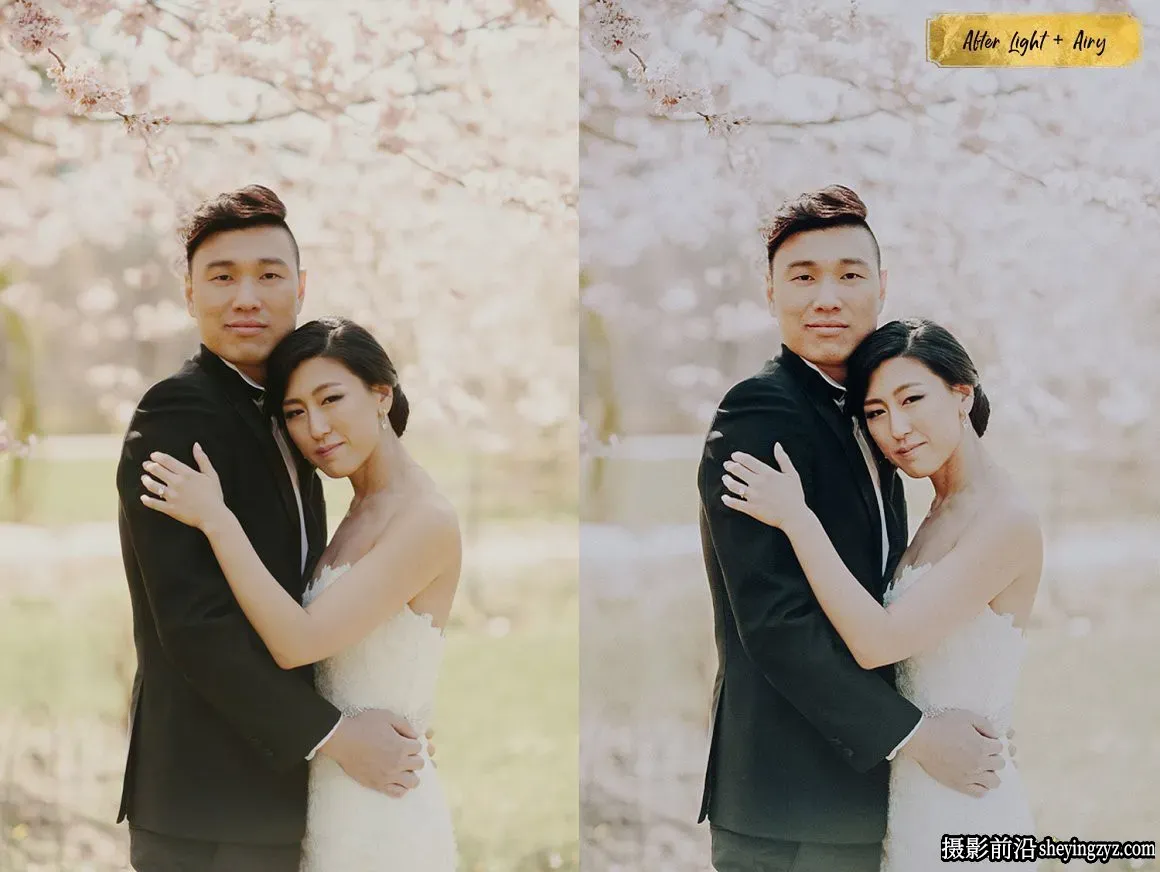 明亮通透浅色调电影复古胶片婚礼人像后期调色Lightroom预设
