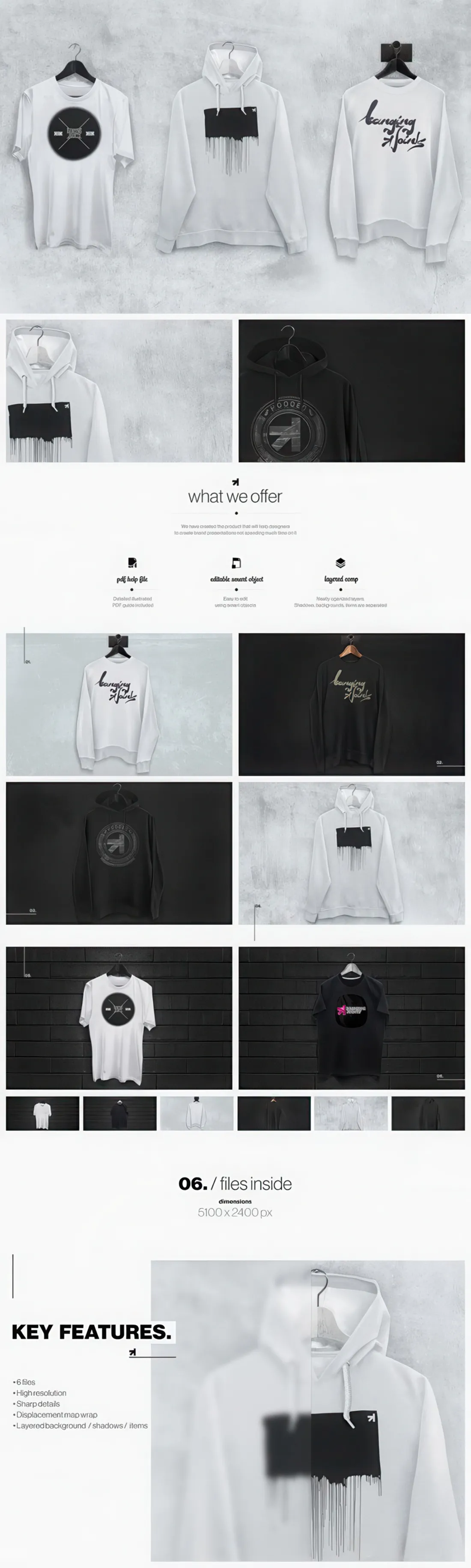 设计师品牌制作T恤卫衣连帽衫服装样机模型