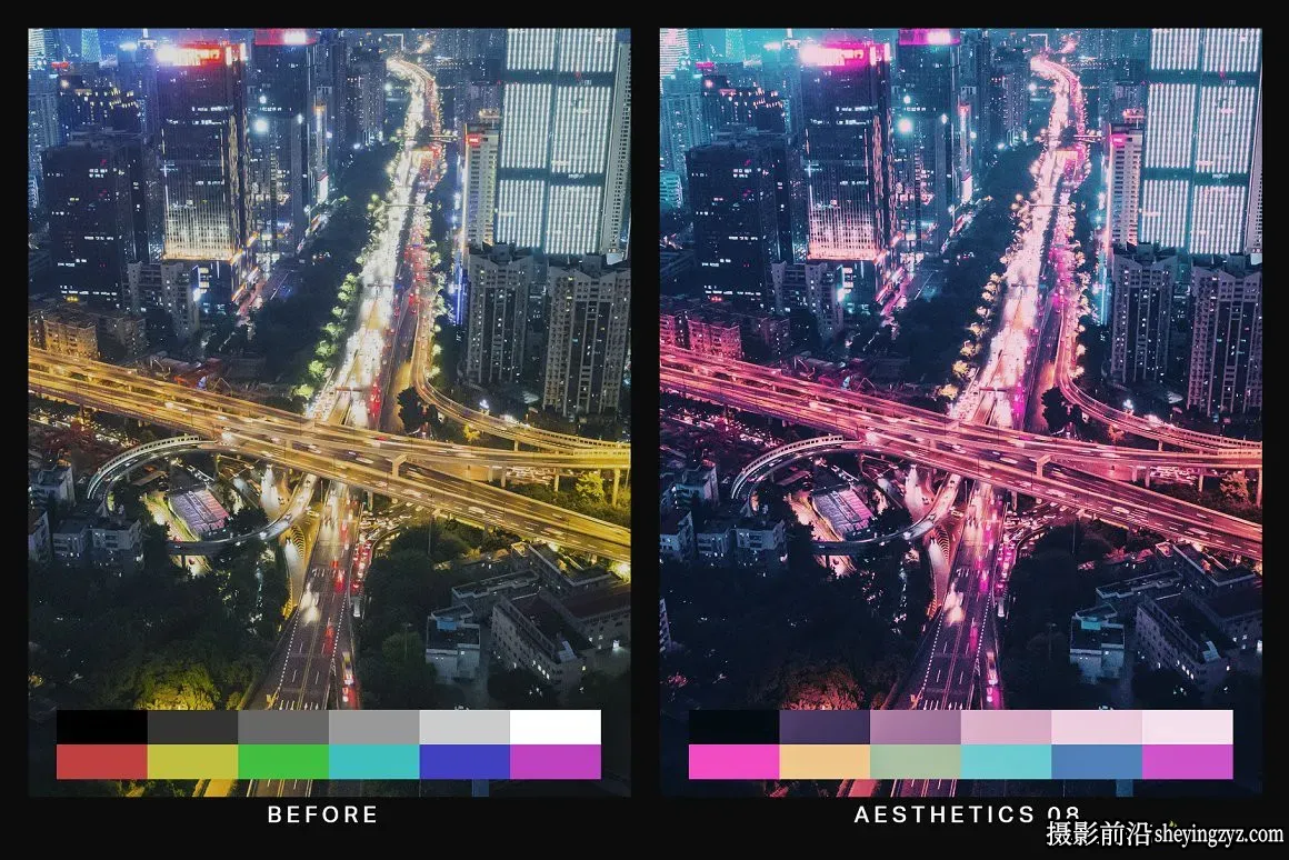 赛博朋克反乌托邦城市夜景调色Lightroom预设手机LR预设及LUT预设
