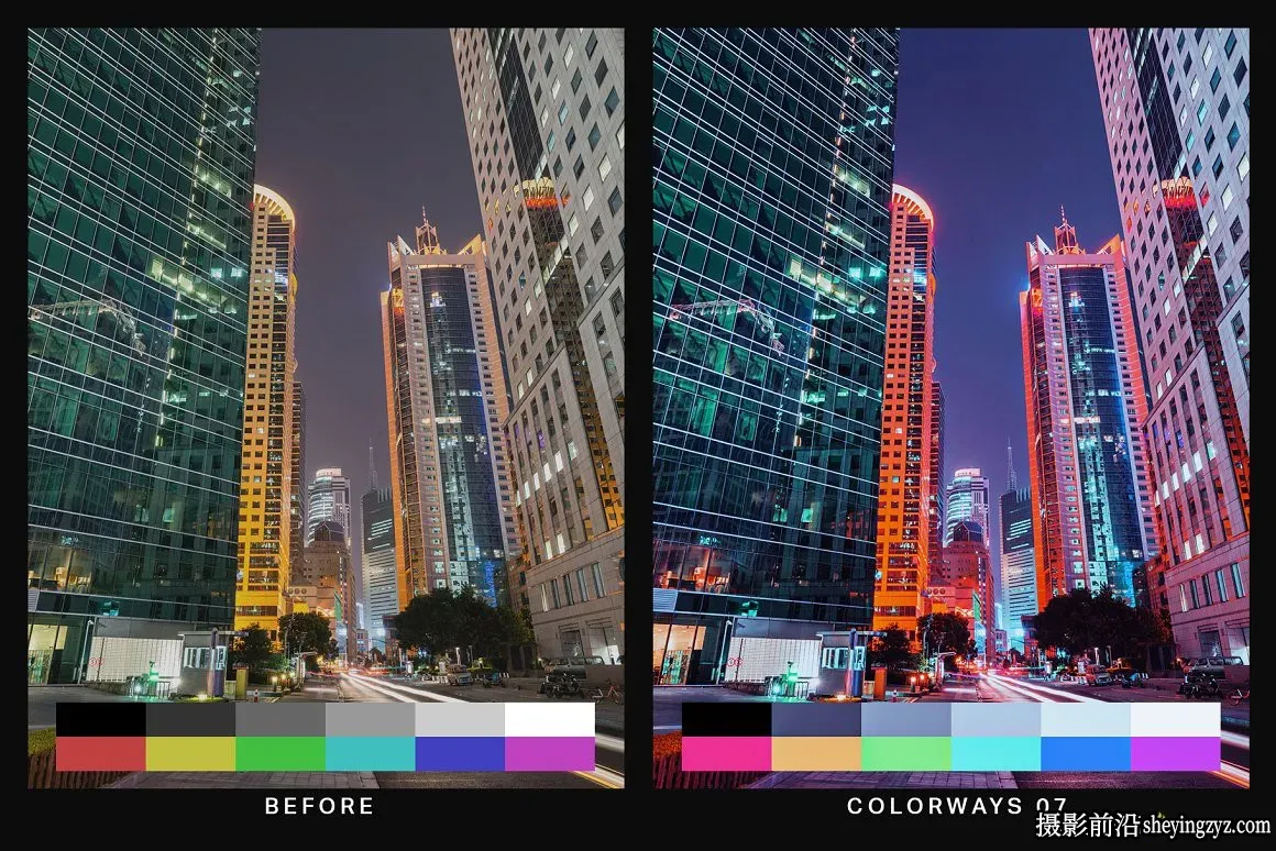 赛博朋克反乌托邦城市夜景调色Lightroom预设手机LR预设及LUT预设